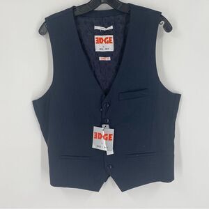 Edge Men’s Dress Vest size L Navy Blue